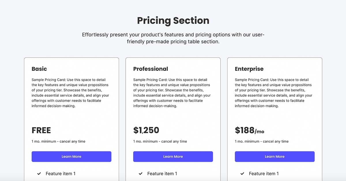 pricing